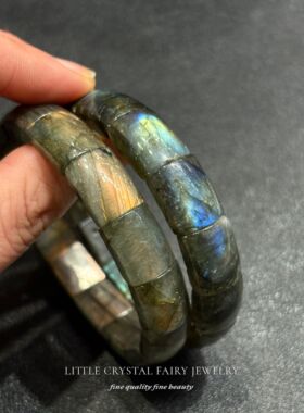 天然强光拉长石月光石手排牌手串手链diy原创水晶首饰散珠礼物