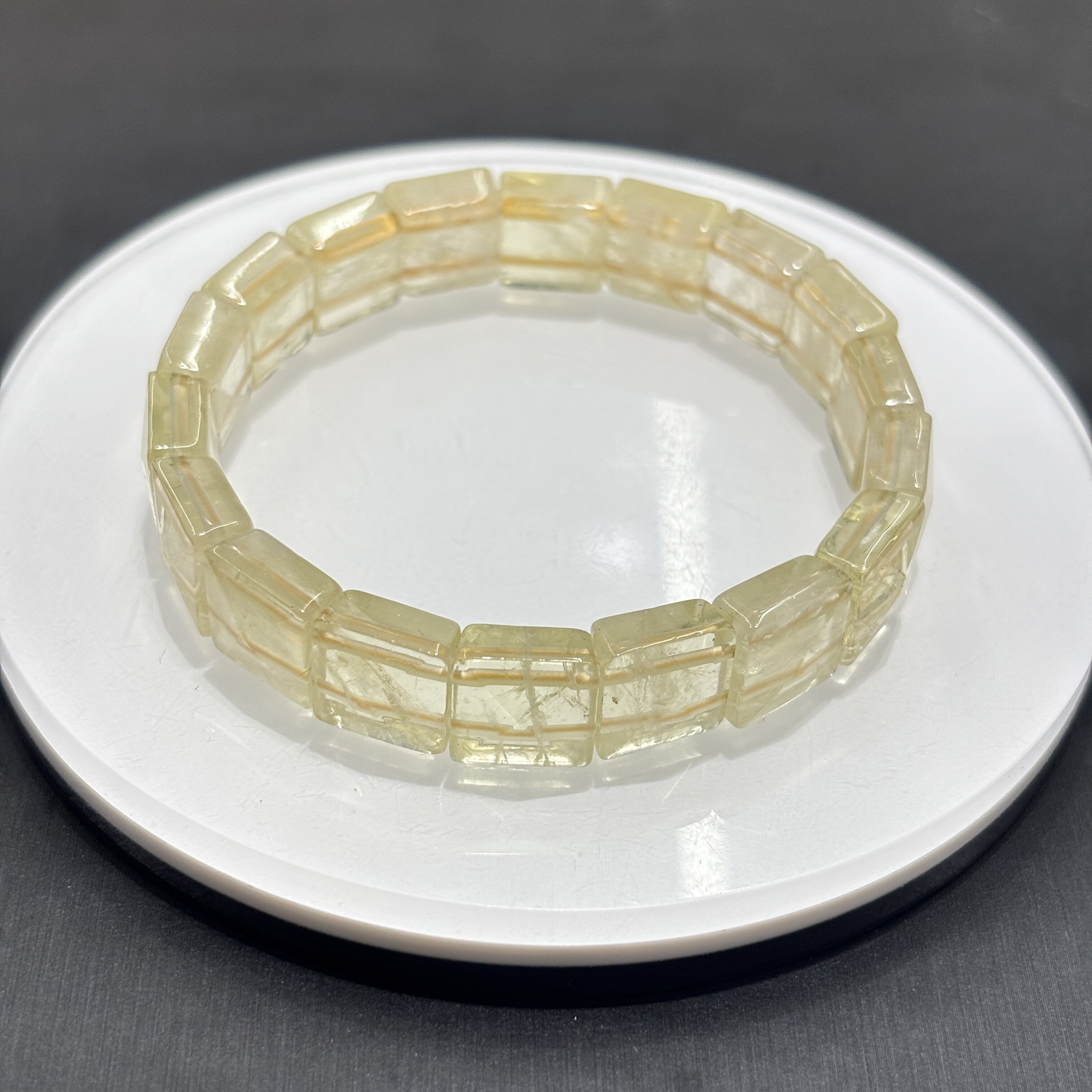 天然黄水晶手牌柠檬晶饰品礼物女生diy表带材料串珠流行饰品外贸
