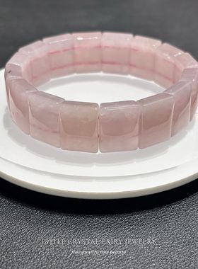 天然粉晶樱花粉手牌手链可diy原创水晶项链材料串珠外贸小众首饰