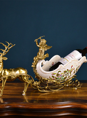 陶瓷福鹿水果盘陈设欧式风装饰品