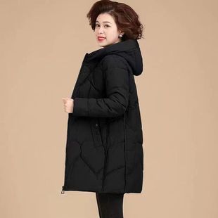 棉服女中长款2026年冬季新款连帽棉衣时尚百搭韩版修身棉袄外