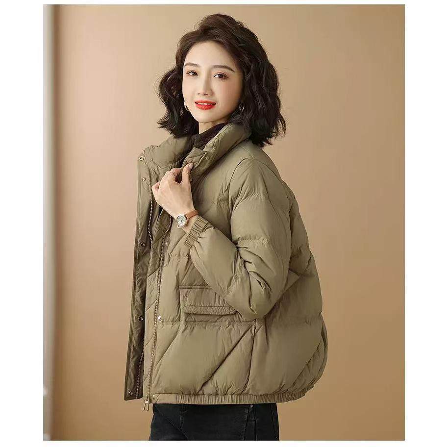 2024冬季新款韩版棉服女短款小个子棉衣加厚保暖显瘦立领棉袄外套