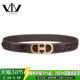 VVBrown意大利品牌正品 鳄鱼皮皮带男奢侈品平滑扣真皮高档腰带男