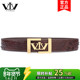 VVBrown意大利品牌正品 皮带真皮奢华平滑扣高档轻奢鳄鱼皮腰带男