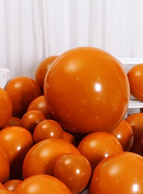 小红书爱马橙色气球开业复古双层桔色订婚结婚求婚生日背景墙布置