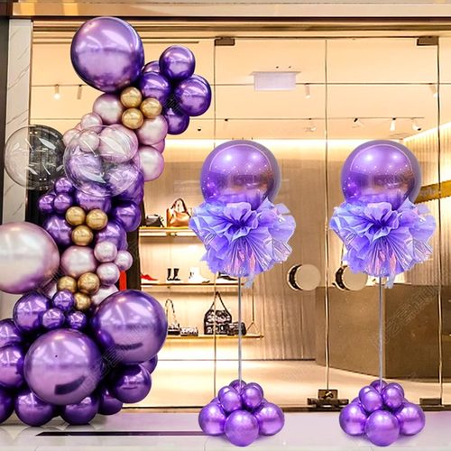 周年庆开业商场活动紫色气球链
