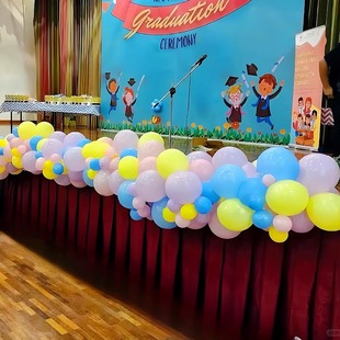 学校舞台气球链生日宴会活动现场汽球开学季结婚场地装饰年会布置