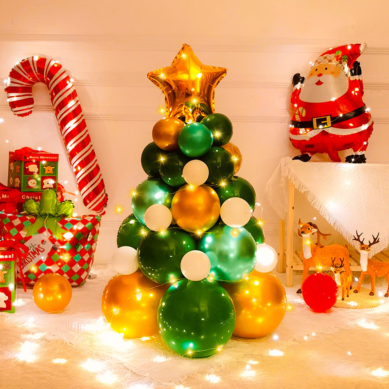 圣诞树气球装饰小红书同款DIY发光汽球材料包圣诞节橱窗场景布置,节庆用品/礼品,圣诞装饰品,淘宝优惠券,粉丝福利购,淘宝优惠卷