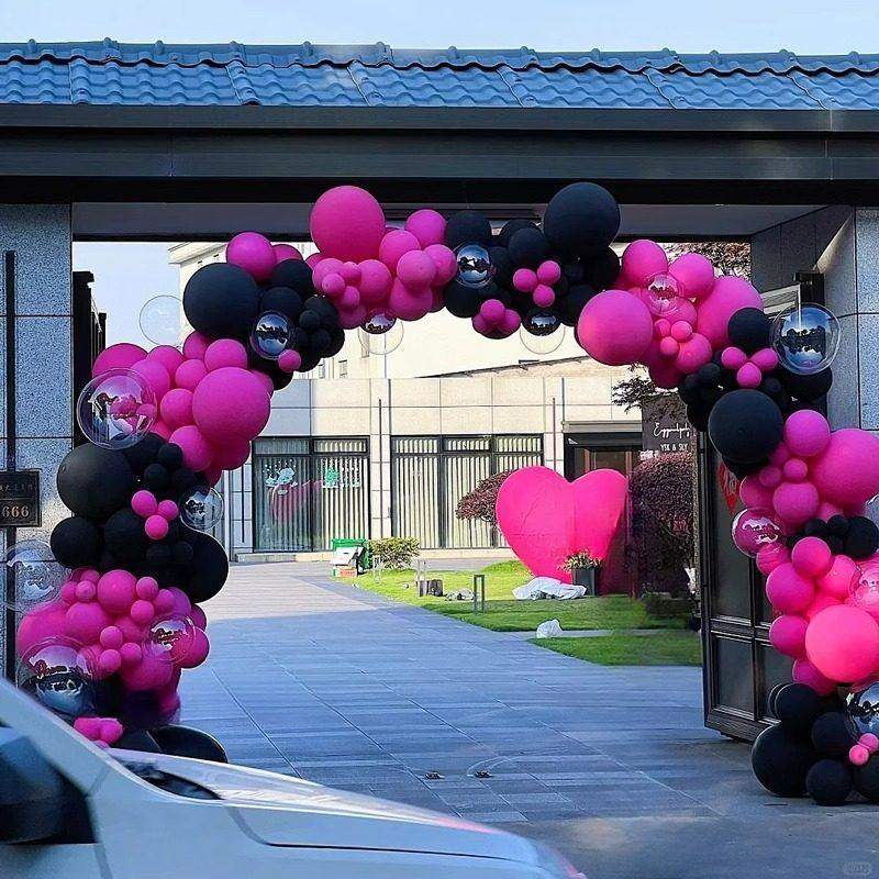 开业玫红粉色气球链场景布置拱门汽球装饰商场门口周年庆气氛活动,节庆用品/礼品,气球,淘宝优惠券,粉丝福利购,淘宝优惠卷