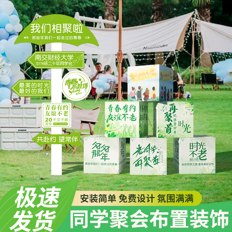 同学聚会地堆盒装饰布置指示立牌
