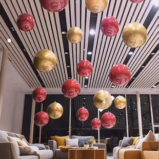 马年珠宝店商场店铺节日氛围装饰气球吊球波波球开业周年店庆布置