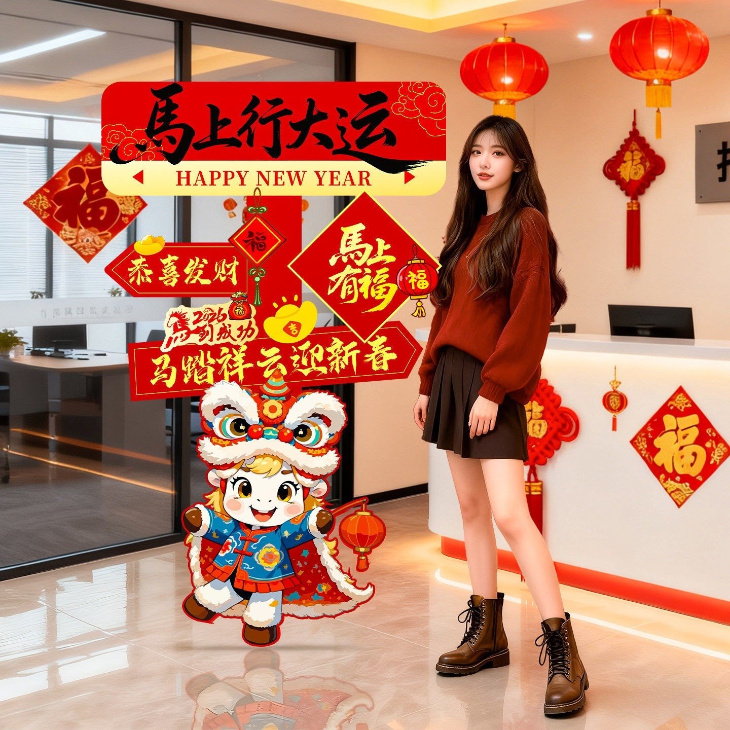 2026马年迎宾牌现场氛围感布置年会路牌装饰店铺商场新年立牌kt板,节庆用品/礼品,装扮布置套餐,淘宝优惠券,粉丝福利购,淘宝优惠卷