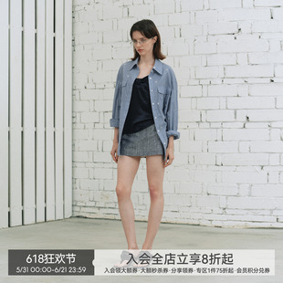 【锚定自由】BiLLconch蔚蓝船舵钉珠衬衫春夏蓝白格子防晒上衣