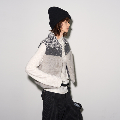 【正常发货|冬日协奏曲】BiLLconch格纹毛毛叠穿马甲保暖背心