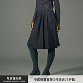 不对称 NOCAO PROJECT 百褶A型条纹打褶西装 半身女百搭休闲裙