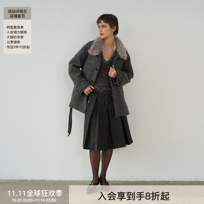 【羊毛廓形】BiLLconch立领羊毛大衣保暖外套2025秋冬新款