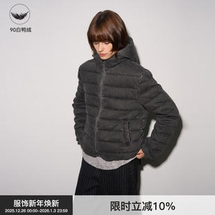 BiLLconch重工水洗排骨羽绒服宽松廓形90白鸭绒外套 酵洗排骨