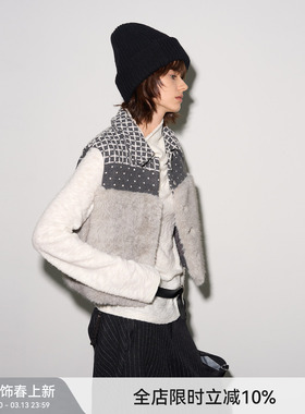 【正常发货|冬日协奏曲】BiLLconch格纹毛毛叠穿马甲保暖背心