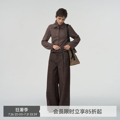 【玫瑰序章】BiLLconch绒感坑条手工玫瑰外套复古针织毛衣女秋款