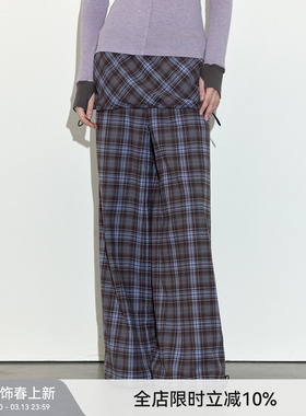【格纹叠穿】Berlinconch假两件裙裤高级感宽松阔腿裤2024年秋冬