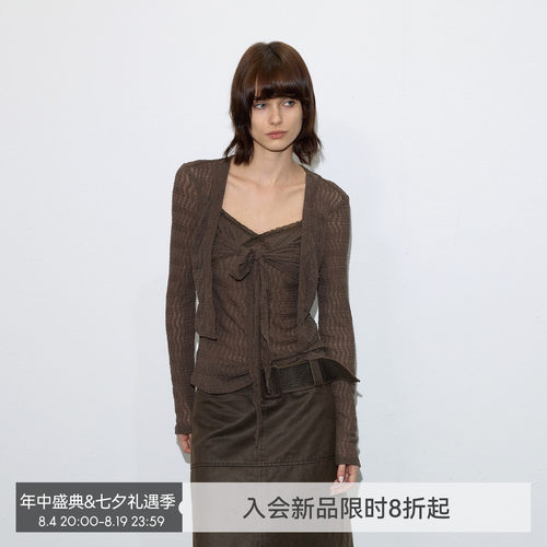 【8.15 20:00上新】BiLLconch假两件花边蕾丝肌理系带上衣打底