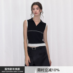 外穿无袖 Berlinconch夏季 针织背心设计感小众T恤上衣 刺绣波点