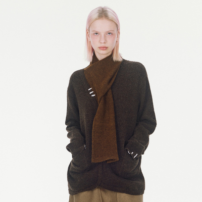 Berlinconch围巾假开衫毛衣