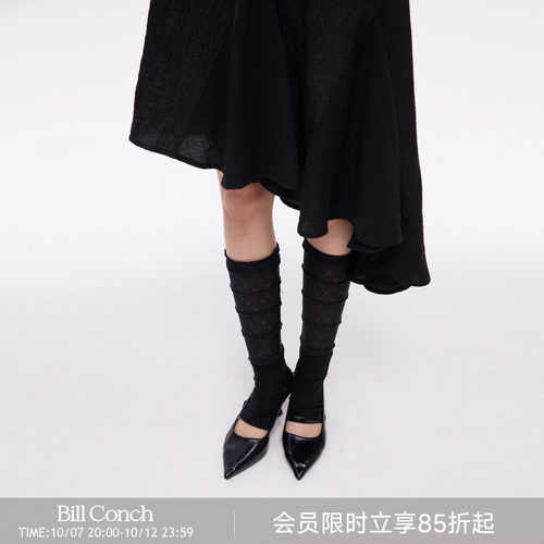 【足尖协奏曲】BiLLconch复古肌理感堆堆袜套针织拼接中筒腿套女