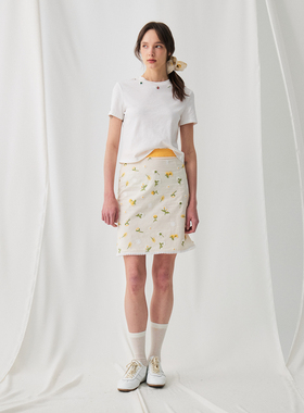 【自带项链】BiLLconch手工订珠T恤白色简约设计百搭短袖夏季上衣