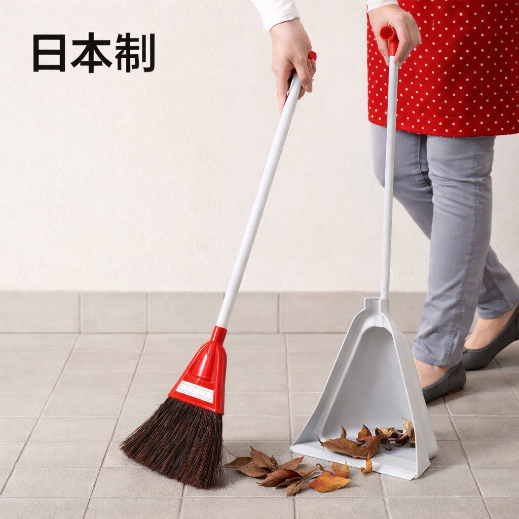 日本进口azuma天然棕毛扫把簸箕套装扫帚家用懒人扫地笤帚神器