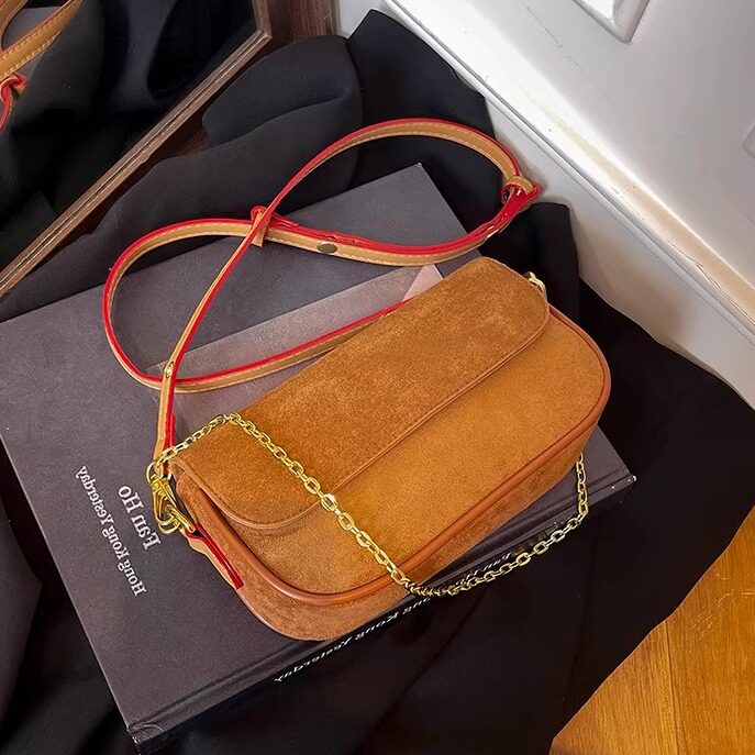 轻奢小众腋下包女2025新款复古高级感单肩斜挎包老花小方包磨砂包