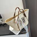 森系草编包包女海边度假编织沙滩包春季 配裙子托特大包腋下包 新款