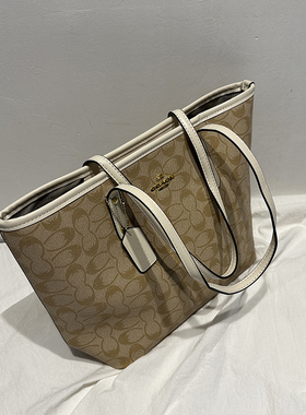 左嫂家 单肩大容量软面包女原创手提袋大学生上课老花包包托特包