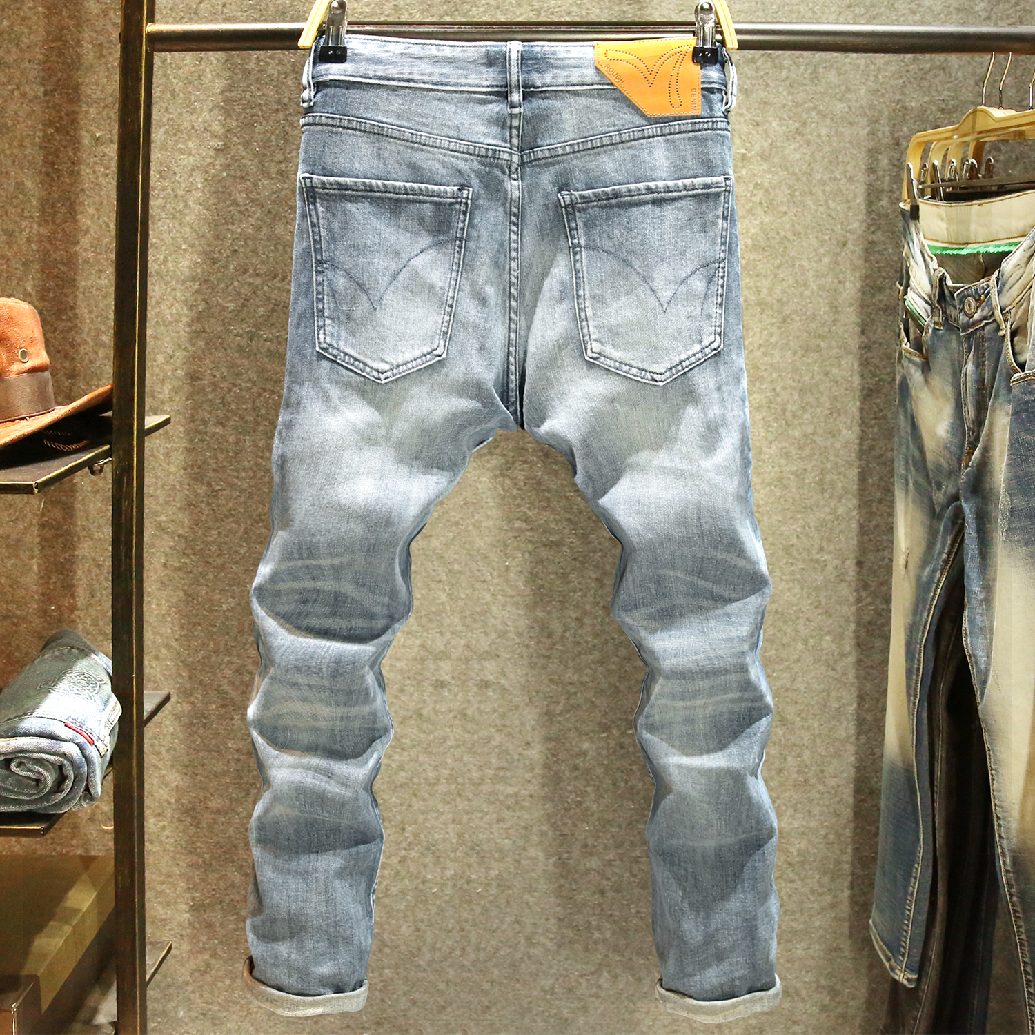 时尚百搭韩版舒适弹力牛仔裤男