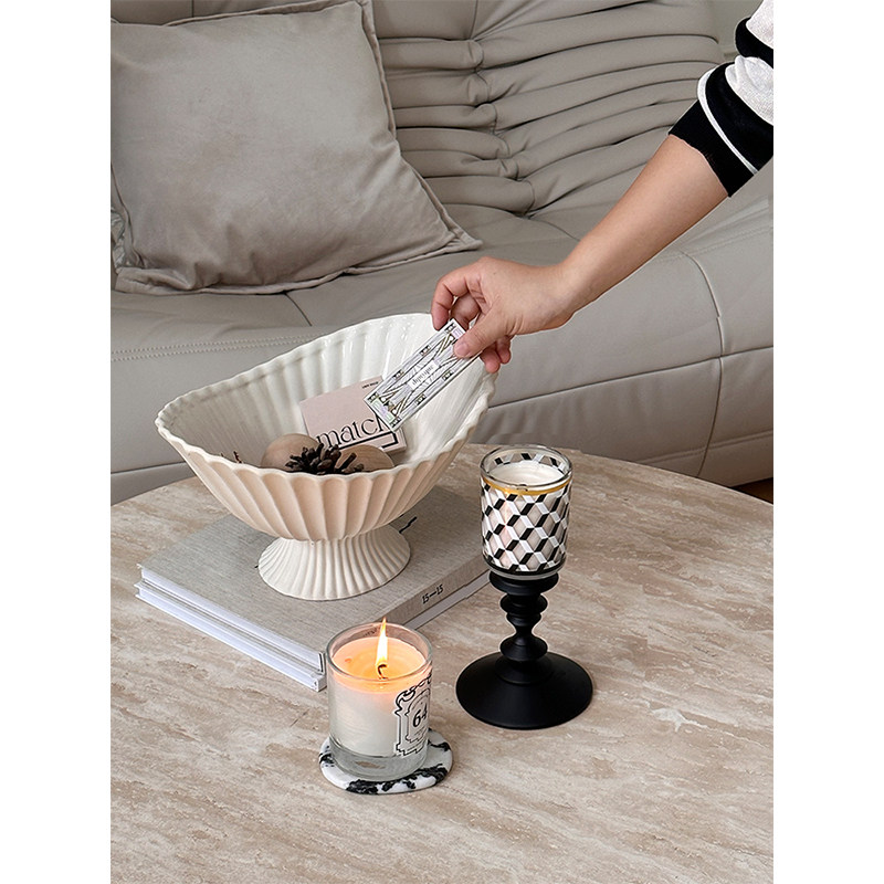 觅屿 轻奢陶瓷果碗果篮法式高档大户型家用餐桌装饰玄关收纳摆件