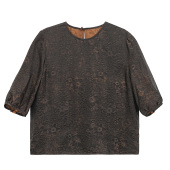 圆领小衫 桑蚕丝夏季 新中式 国风提花香云纱上衣A512171 静嘉