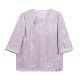 桑蚕丝圆领斜襟插肩小衫 新中式 盘扣国风提花上衣A512118 紫玉