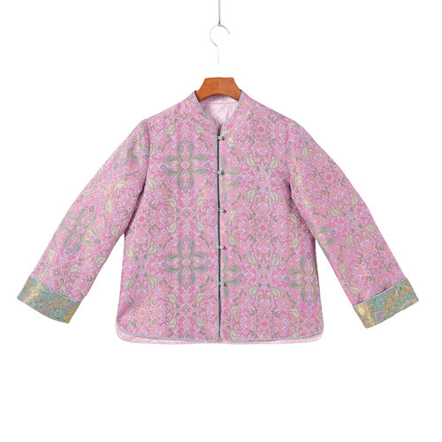 【安澜】桑蚕丝宋锦中国风气质复古休闲时尚长袖加棉外套2412878