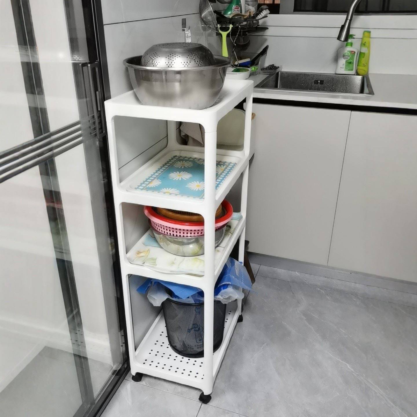 零食客厅加厚水果蔬果镂空可移动储物架多层浴室蔬菜厨房整理架