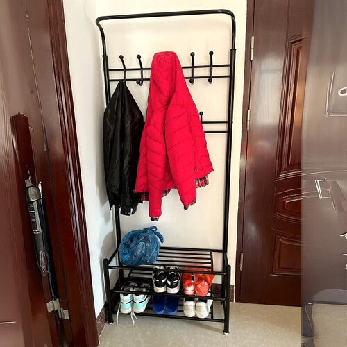 铁艺门口鞋架衣帽一体架