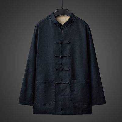 新中式盘扣唐装民族风改良汉服男士外套中山装国风居士服