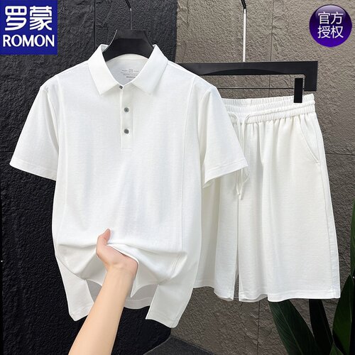 罗蒙锦氨夏季冰丝休闲简约男套装