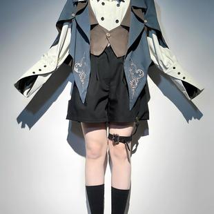 原创叙事诗Lolita小侦探正太王子装短裤子衬衫马甲斗篷日常洛丽塔