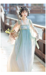 绣球花雨原创汉服女改良日常汉元素夏齐胸仙气飘逸古风连衣裙春秋