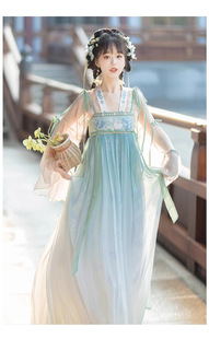 绣球花雨原创汉服女改良日常汉元素夏齐胸仙气飘逸古风连衣裙春秋