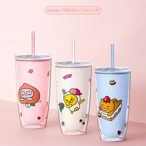 乐扣乐扣吸管杯kakao屁桃狮子
