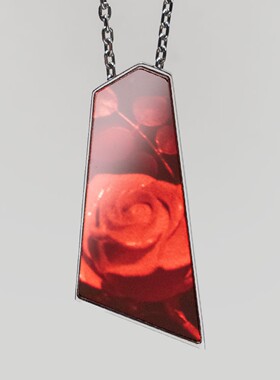 全息玫瑰碎片吊坠项链送闺蜜朋友