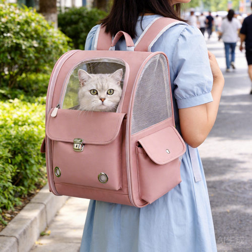 悦佰兔厂家直供猫包外出便携太空舱透气大容量包猫咪双肩宠物背包