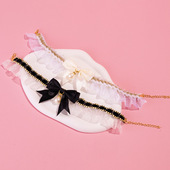 猫咪围脖小香风宠物项圈可爱无声公主风颈圈蝴蝶结个性 口水兜围巾