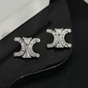 银针凯旋门镶钻耳钉女欧美小众设计轻奢高级感耳环气质简约耳饰